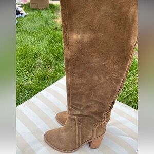7 OTK Sam Edelman Elegant Tan brown Suede Heeled Boots